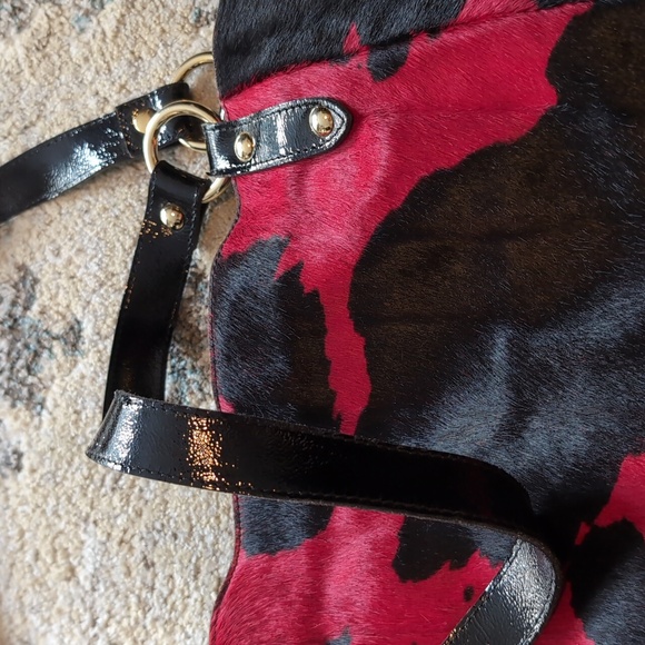 Cow Print Large Bag like new Cavalcanti Genuine Leather italy - Picture 8 of 11